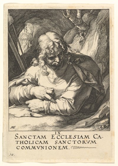 Św. Jakub Mniejszy, od Chrystusa, Apostołów i św. Pawła z Credo, ca. 1589. autorstwa Hendrik Goltzius
