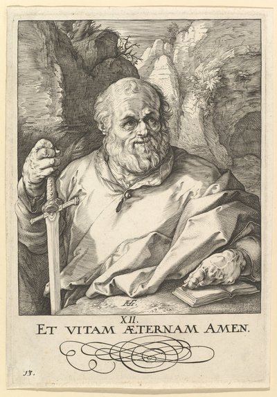 św. Macieja, od Chrystusa, apostołów i św. Pawła z Credo, ca. 1589. autorstwa Hendrik Goltzius