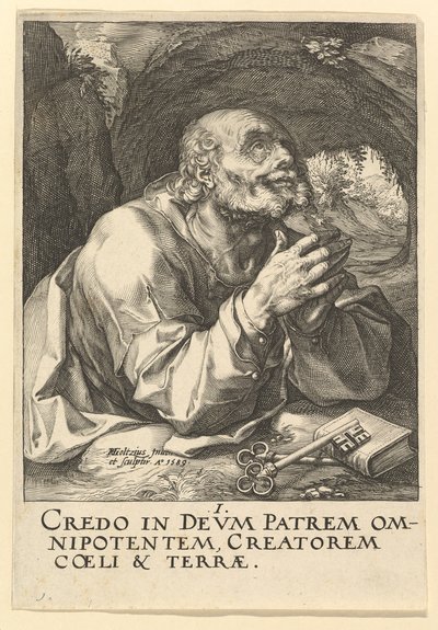 Św. Piotr od Chrystusa, Apostołów i Św. Pawła z Credo, 1589. autorstwa Hendrik Goltzius