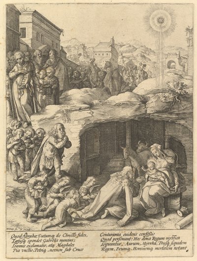 Adoracja Trzech Króli, ca. 1585. autorstwa Hendrik Goltzius