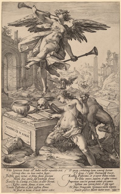 Alegoria sławy i historii autorstwa Hendrik Goltzius