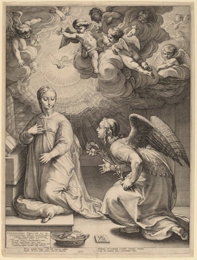 Zwiastowanie autorstwa Hendrik Goltzius