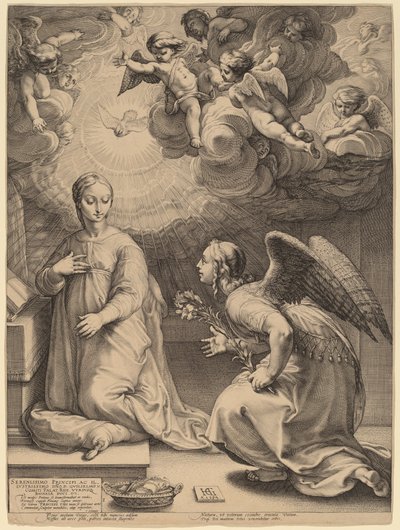 Zwiastowanie autorstwa Hendrik Goltzius