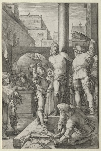 Biczowanie z Pasji. autorstwa Hendrik Goltzius