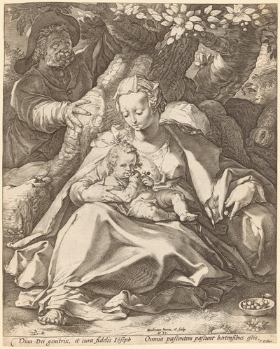 Święta Rodzina pod Wiśnią autorstwa Hendrik Goltzius