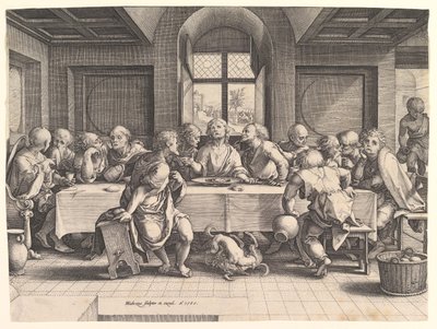 Ostatnia Wieczerza, 1585. autorstwa Hendrik Goltzius