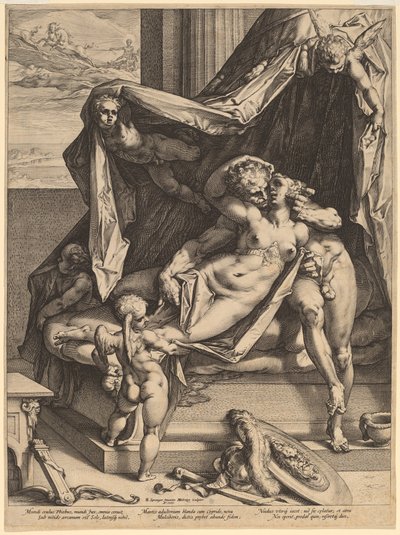 Mars i Wenus autorstwa Hendrik Goltzius, after Bartholomaeus Spranger