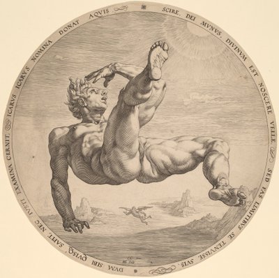 Ikar autorstwa Hendrik Goltzius, after Cornelis Cornelisz van Haarlem
