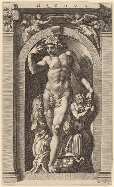 Bachus autorstwa Hendrik Goltzius after Polidoro da Caravaggio