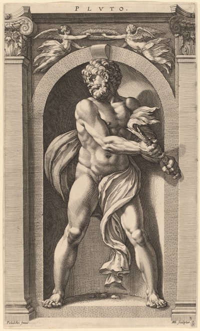 Pluton autorstwa Hendrik Goltzius after Polidoro da Caravaggio