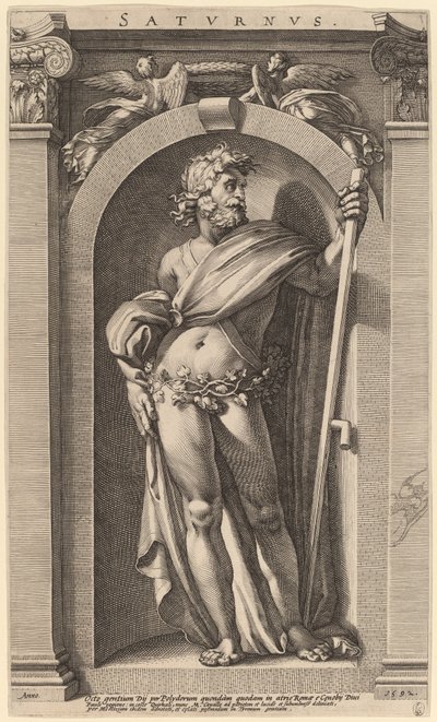 Saturn autorstwa Hendrik Goltzius after Polidoro da Caravaggio