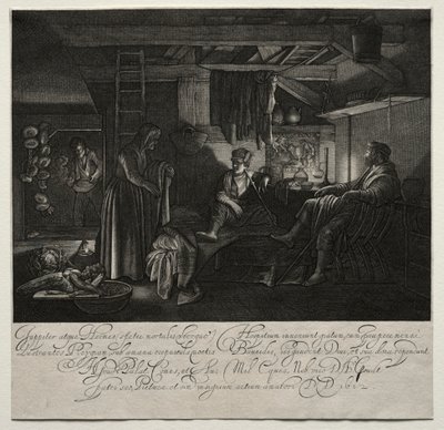 Jowisz i Merkury w Domu Filemona i Baucis. autorstwa Hendrik Goudt