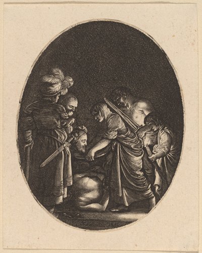 Ścięcie św. Jana Chrzciciela autorstwa Hendrik Goudt after Adam Elsheimer
