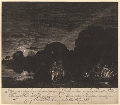 Ucieczka do Egiptu autorstwa Hendrik Goudt after Adam Elsheimer