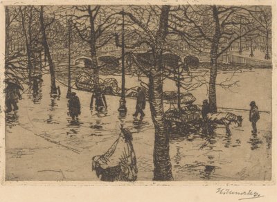 Kanał w deszczową pogodę autorstwa Hendrik Henrichs (signed by artist)