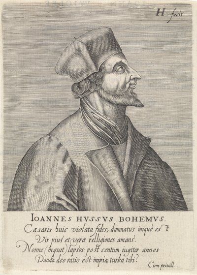 Portret Jana Husa, 1599 autorstwa Hendrik Hondius the Elder