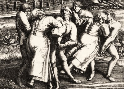 Tańcząca Plaga, Strasburg, Alzacja. 1518 autorstwa Hendrik I Hondius