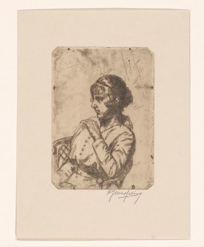 Kobieta na krześle autorstwa Hendrik Jan Wesseling (signed by artist)