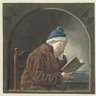czytający człowiek autorstwa Hendrik Jan van Amerom