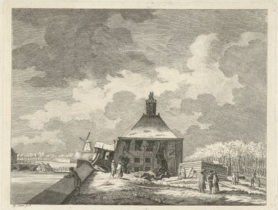 Obwisłe Muiderpoort, widziane z reduty, 1769 autorstwa Hendrik Keun