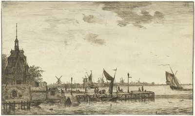 Widok na port na Oude Hooft w Rotterdamie autorstwa Hendrik Kobell