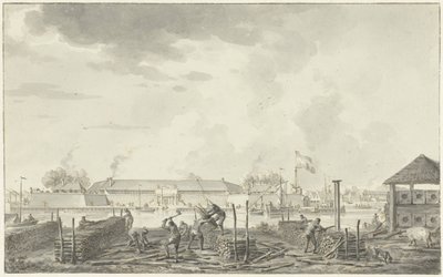Zamek w Batawii widziany z Houtkrap autorstwa Hendrik Kobell