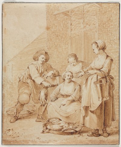 Drobiarka, druga połowa XVIII wieku. autorstwa Hendrik Meijer