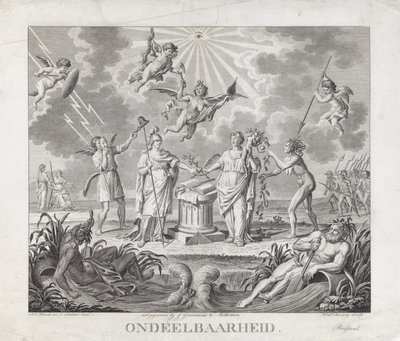 Alegoria niepodzielności, 1795 Niepodzielność (tytuł na przedmiocie) Cztery Alegorie Rewolucji 1795 (tytuł serii) autorstwa Hendrik Roosing