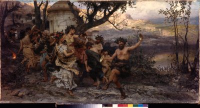 Bachanalia. Obraz Henryka Siemiradzkiego (1843-1902), olej na płótnie, ok. 1890. Sztuka polska autorstwa Henryk Siemiradzki