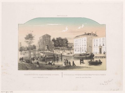 Widok na Delftse Poort w Rotterdamie Widok na Delftsche Poort, widziany z Schiekade (tytuł na obiekcie) Rotterdam (tytuł serii na obiekcie) autorstwa Hendrik Wilhelmus Last (attributed to)