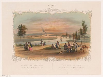 Widok na Dolny Ren z Hotelu Bellevue w Arnhem Widok na Ren z Hotelu Belle Vue (tytuł na obiekcie) Arnhem (tytuł serii na obiekcie) autorstwa Hendrik Wilhelmus Last (attributed to)