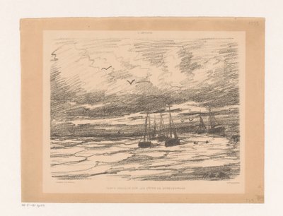 Burzowa pogoda na wybrzeżu Scheveningen Temps orageux sur les Côtes de Scheveningue (tytuł na obiekcie) autorstwa Hendrik Willem Mesdag