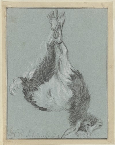 Umierająca koza autorstwa Hendrik Willem Schweickhardt (signed by artist)