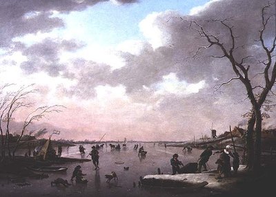 Scena zimowa, Postacie na lodzie autorstwa Hendrik Willem Schweickhardt