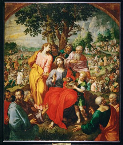 Nakarmienie pięciu tysięcy (obraz na płótnie) autorstwa Hendrik de Clerck