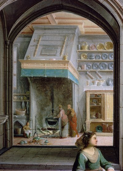 Chrystus w domu Marty i Marii, fragment kuchni, 1620 olej na płótnie autorstwa Hendrik the Younger Steenwyck