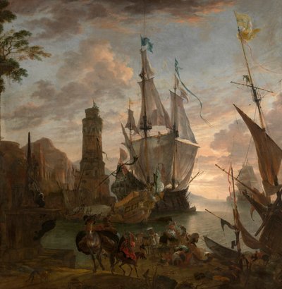 Orientalny port morski (olej na płótnie) autorstwa Hendrik van Minderhout