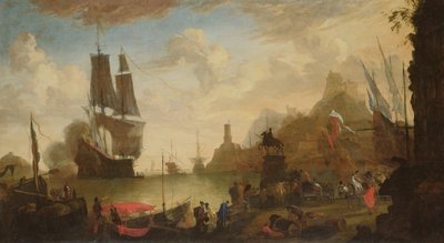 Widok na włoski port autorstwa Hendrik van Minderhout