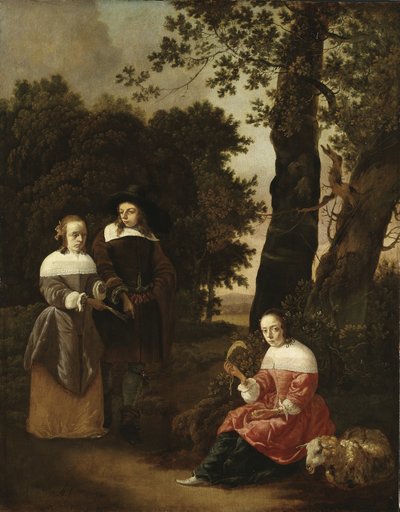 Para i pasterka w krajobrazie, 1661 autorstwa Hendrik van der Burgh