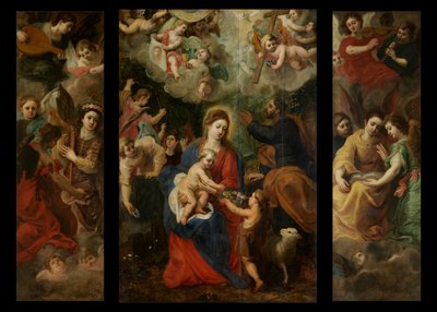 Święta Rodzina z Aniołami (olej na desce) autorstwa Hendrik van the Elder Balen