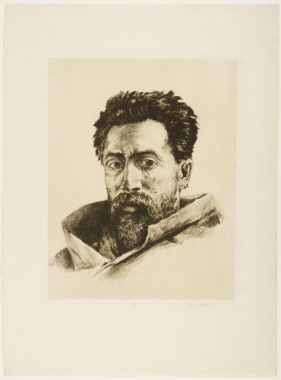 A Striker, ok.1888 (akwaforta i ruletka) autorstwa Henri Charles Guérard