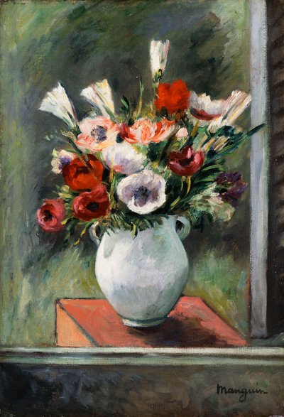 Anemony w białej wazie autorstwa Henri Charles Manguin