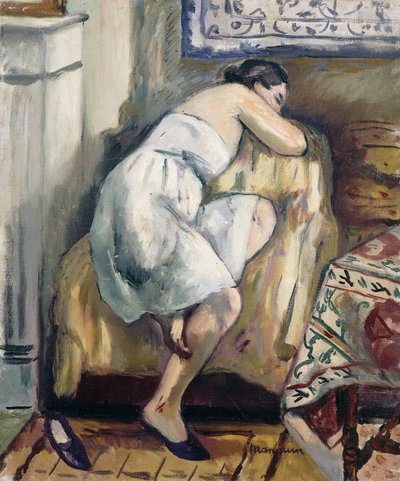 Жанна, спящая в кресле; Жанна спит в креслеполировать autorstwa Henri Charles Manguin