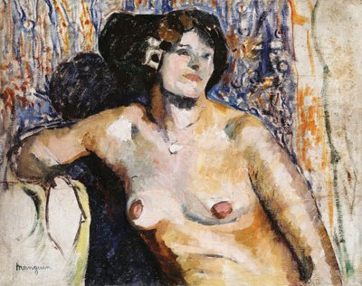 nagie posiedzenie; Nu Assis autorstwa Henri Charles Manguin