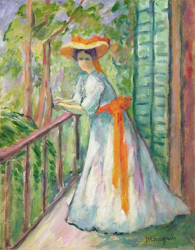 Kobieta na balkonie, czyli Joanna z pomarańczową wstążką autorstwa Henri Charles Manguin