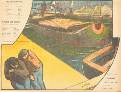Theaterprogramm für "Boubouroche" und "Valet de coeur (Herz Bube)" autorstwa Henri-Gabriel Ibels
