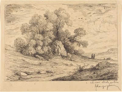 Grupa drzew ze skałami autorstwa Henri-Joseph Harpignies