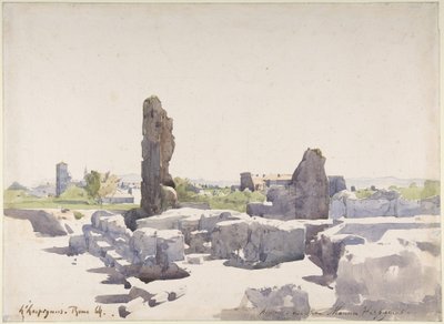 Widok Koloseum z bazyliki Domicjana i Pałacu Flawiuszów, Rzym autorstwa Henri-Joseph Harpignies
