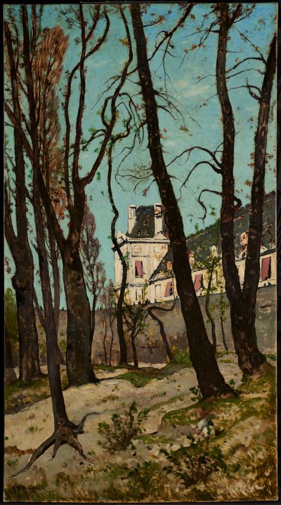 Widok na Luwr z Grande Galerie i Pavillon de Flore autorstwa Henri-Joseph Harpignies