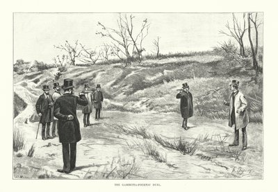 Pojedynek Gambetta Fourtou (rycina) autorstwa Henri-Louis Dupray